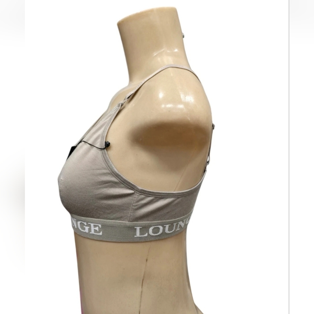 Lounge Women's Gray White Sports Bra Size XS NWT - Picture 2 of 10